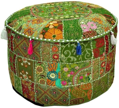 Indian patchwork round - indian, ottoman