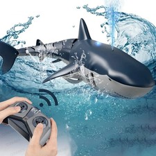 Remote Control Dinosaur Kids Whale Shark Diving Rc Boat Light Spray Water Toy