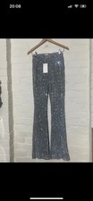 Women’s Silver Sequin Flared