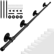 Stairs Handrail Wall Mount for Indoor Outdoor Metal 8ft/2.45M  FOR AUCTION NEW 