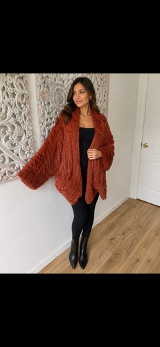 Real rabbit fur poncho jacket - real,