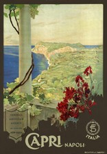 TA65 Vintage Italy Capri Napoli Naples Italian Travel Poster Print  A2 A3