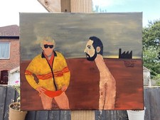 Original Oil Painting On Canvas Signed „Manager Instructs Employee..”