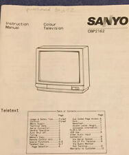 1992 Sanyo Tv CRT Monitor Color Cathode Ray Tube CBP2162 instruction User Manual