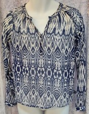 Blue And White Patterned Sheer