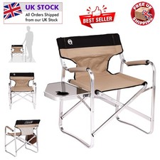 Portable Khaki Camping Chair with Easy Transport & Side Table - Relax Anywhere