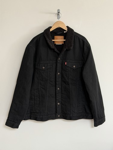 Levi sherpa trucker black - sherpa,