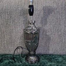 Wilko Heavy Cut Glass Table Lamp 36cm Tall, mirrored effect.