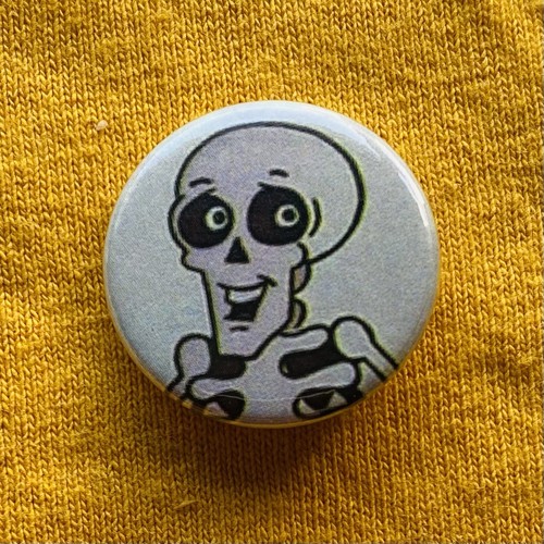 Skeleton 25mm pin badge - skeleton,