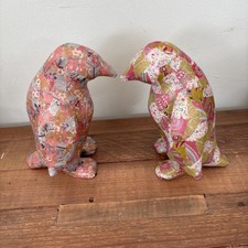 Paper Mache Decoupage Penguins