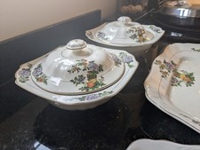 Vintage Tableware Set Platter, Gravy Boat & Covered Veg Dishes Ideal Xmas Dinner