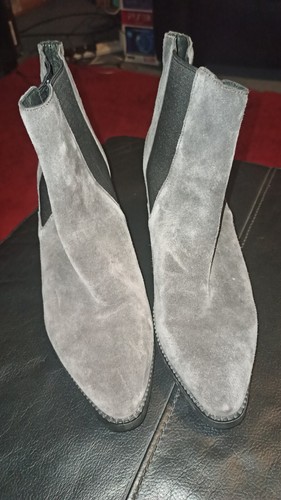 Ash grey suede wedge - suede, chelsea