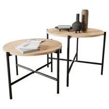 2-Pcs Round Wooden Nesting End