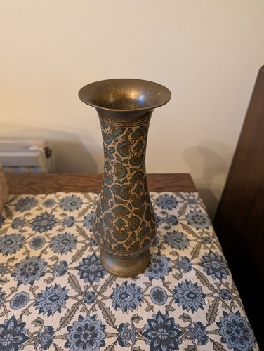 Brass cloisonné floral blue - cloisonné,