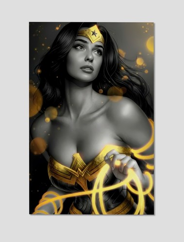 Wonder woman print poster gold - poster,