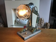 INDUSTRIAL TABLE LAMP VINTAGE RETRO STYLE ROBOT DESIGN METAL RUSTIC LIGHT NEW