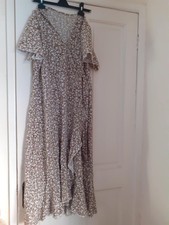 ladies brown flower wrap dress