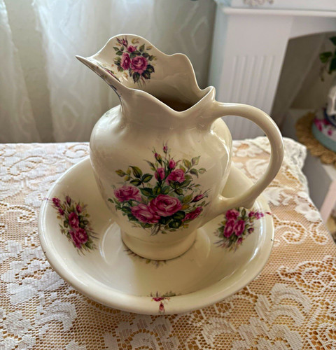 Vintage ceramic wash pitcher - wash,