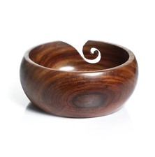 Large Hand Crafted  Wooden Yarn Bowl Knitting Rosewood Handmade Crochet  Working