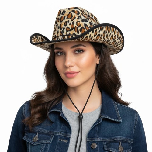 Cowgirl hat leopard print - cowgirl,
