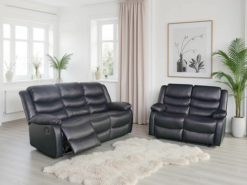 Black bonded leather manual - black,