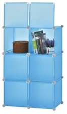 DIY 6 Cube Plastic Wardrobe Cupboard Closet Cabinet Organizer Storage Blue/Pink