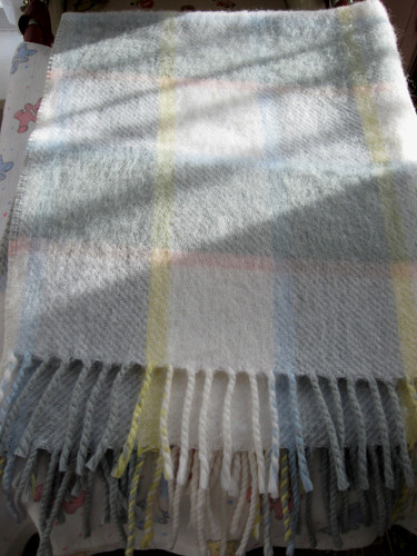 Vintage pram rug fringed - vintage,