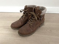 Brown Lace Up Ankle Boots Size
