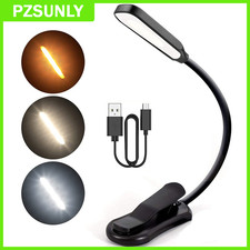 7 LED Book Light - USB Rechargeable, 3-Level Adjustable Clip-on Reading Lamp