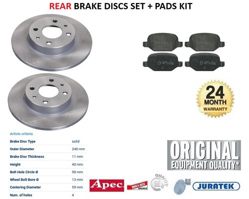 Rear brake discs and pads - brake,