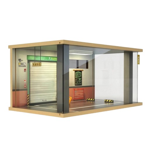 Garage scene display case - garage,
