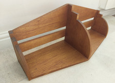 Large vintage mid century teak booktrough, 2 section book trough, rack shelf