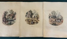 3 Antique Handcolored