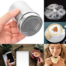 Chocolate Shaker Duster Cappuccino Coffee Barista Stainless Steel Stencil Shaker