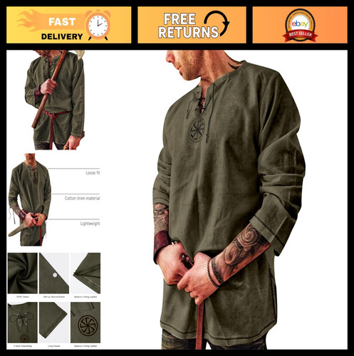Men medieval viking tunic - viking,