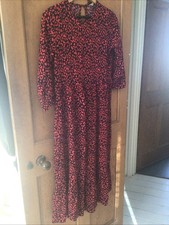 Zara red print midi - red, size