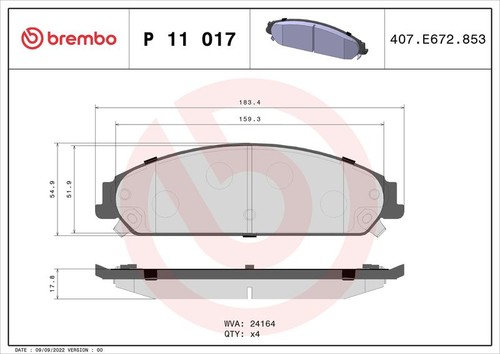 Brembo p11017 brake pad set - brembo,