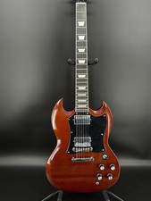 SG brown electric guitar rosewood fretboard HH pickups chrome hardware 6-strings