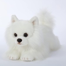 CU-MATE Plush Pomeranian Dog Stuffed Animal, 40.6 cm, White, Soft Toy for Girls