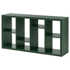 IKEA KALLAX Shelving Unit Dark Green/Black 147x77 cm Modern Durable Storage