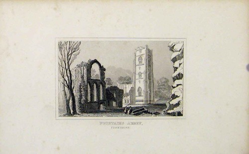 Original old antique print - old,