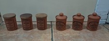 Henry Watson Pottery Suffolk Terracotta Herb Spice Pots Set