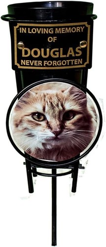 Black personalised grave - black, vase