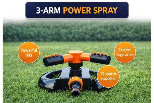Rotating lawn sprinkler 360 - lawn, 360?