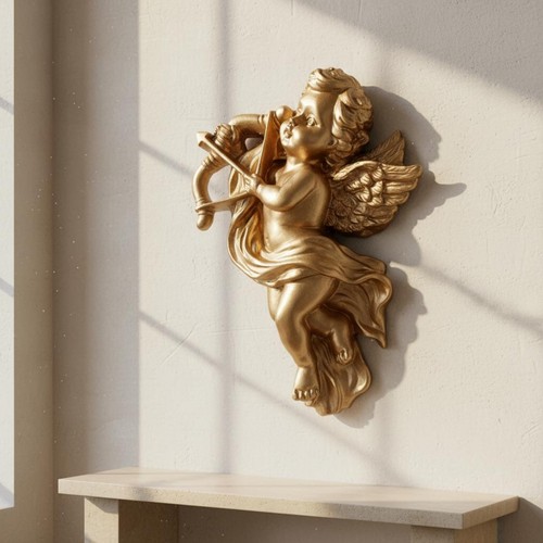 Cherub wall ornament sculpted - wall,