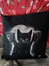 BNWOT SPIRAL DIRECT VAMPIRE BAT CAT BLACK CAT  MOON  MOONLIGHT CUSHION