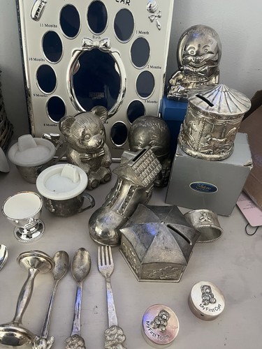 Silver plated christening - silver,
