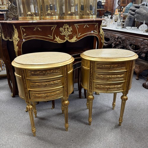 Pair marble top - top, bedside