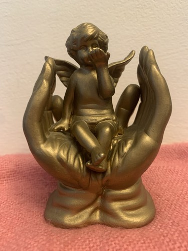 Vintage gold cherub figure - vintage,