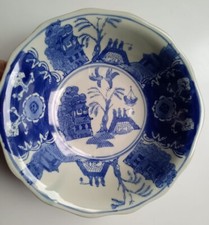 Vintage Bowl Victoria Ware IronStone Willow Pattern Bowl 20cm Diameter